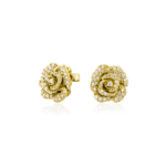 Boucles d'oreilles Ma Rose en argent sterling silver 925 et oxydes de zirconium - plaqué or jaune 18 carats
