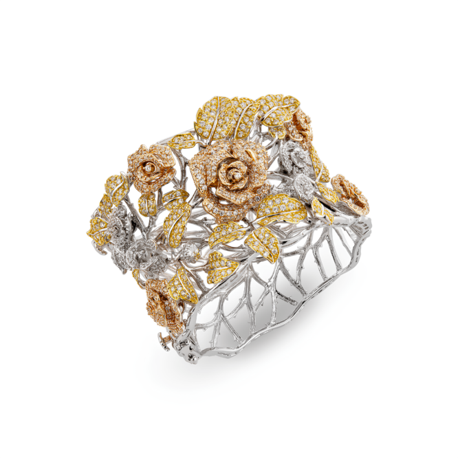 Bracelet manchette Ma Rose en argent 925