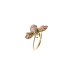 Bee Happy Bague - Pink color - en argent sterling silver email rose et or jaune 18 carats