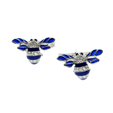 Boutons de manchettes - Bee Happy in Blue
